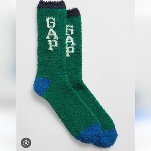 GAP Men's Green and Blue Cozy Socks Logo One Size NWT